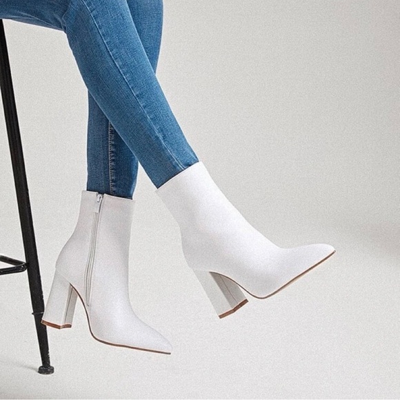 NWOT | Shein Trendy White High Heel Bootie | Size 7 - Picture 1 of 8